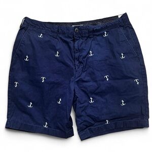 Nautica Dark Blue Anchor Pattern Men's Shorts